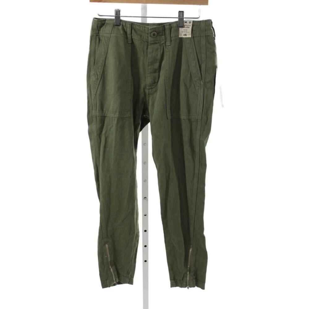 Amo Women Chino Pants Green Button Size 25